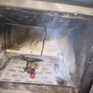 Smoke Evacuation test wood burner