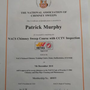 NACS Chimney sweep Certificate